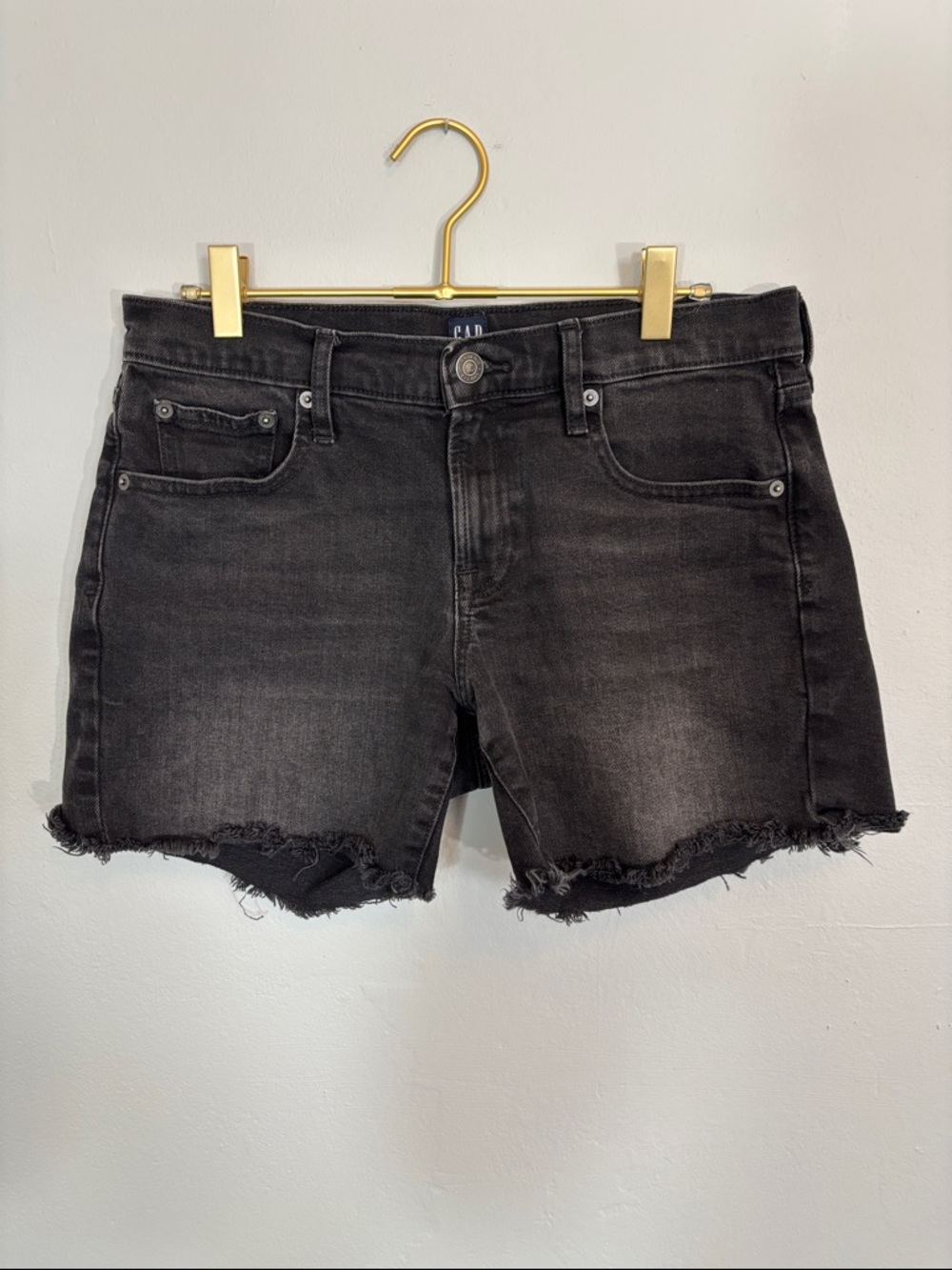 GAP Washed Black Denim Cut off Shorts